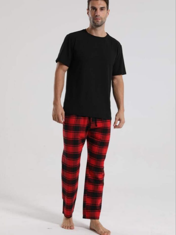 Man's Casual Plaid Home Lounge Pants